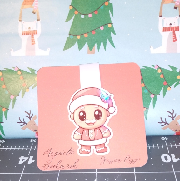 Handmade Cute Christmas Santa Magnetic Bookmarks Set Of Three - Picture 4 of 5